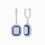 Load image into Gallery viewer, Art Deco Style Emerald Cut Earrings with Diamonds - Shahin Jewelry