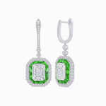 Load image into Gallery viewer, Art Deco Style Emerald Cut Earrings with Diamonds - Shahin Jewelry