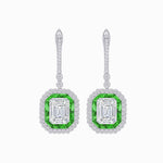 Load image into Gallery viewer, Art Deco Style Emerald Cut Earrings with Diamonds - Shahin Jewelry