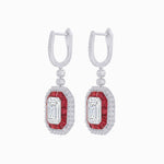 Load image into Gallery viewer, Art Deco Style Emerald Cut Earrings with Diamonds - Shahin Jewelry