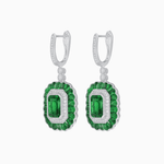 Load image into Gallery viewer, Art Deco Style Emerald Cut Earrings with Gemstones - Shahin Jewelry