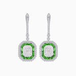 Load image into Gallery viewer, Art Deco Style Emerald Cut Earrings with Illusion Emerald Cut Diamonds - Shahin Jewelry