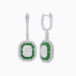 Load image into Gallery viewer, Art Deco Style Emerald Cut Earrings with Illusion Emerald Cut Diamonds - Shahin Jewelry