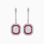 Load image into Gallery viewer, Art Deco Style Emerald Cut Earrings with Illusion Emerald Cut Diamonds - Shahin Jewelry