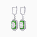 Load image into Gallery viewer, Art Deco Style Emerald Cut Earrings with Illusion Emerald Cut Diamonds - Shahin Jewelry
