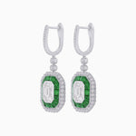 Load image into Gallery viewer, Art Deco Style Emerald Cut Earrings with Illusion Emerald Cut Diamonds - Shahin Jewelry