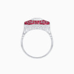 Load image into Gallery viewer, Art Deco Style Emerald Cut Geometric Engagement Ring with Diamond - Shahin Jewelry