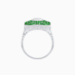 Load image into Gallery viewer, Art Deco Style Emerald Cut Geometric Engagement Ring with Diamond - Shahin Jewelry