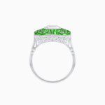 Load image into Gallery viewer, Art Deco Style Emerald Cut Geometric Engagement Ring with Diamond - Shahin Jewelry