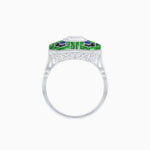 Load image into Gallery viewer, Art Deco Style Emerald Cut Geometric Engagement Ring with Diamond - Shahin Jewelry