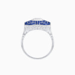 Load image into Gallery viewer, Art Deco Style Emerald Cut Geometric Engagement Ring with Diamond - Shahin Jewelry
