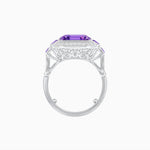 Load image into Gallery viewer, Art Deco Style Emerald Cut Ring Mounting with Diamond Halo and Matching Baguette Side Gemstones - Shahin Jewelry