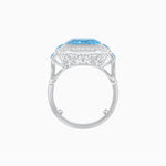 Load image into Gallery viewer, Art Deco Style Emerald Cut Ring Mounting with Diamond Halo and Matching Baguette Side Gemstones - Shahin Jewelry