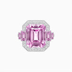 Load image into Gallery viewer, Art Deco Style Emerald Cut Ring Mounting with Diamond Halo and Matching Baguette Side Gemstones - Shahin Jewelry