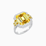Load image into Gallery viewer, Art Deco Style Emerald Cut Ring Mounting with Diamond Halo and Matching Baguette Side Gemstones - Shahin Jewelry