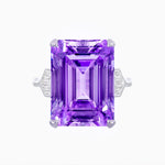 Load image into Gallery viewer, Art Deco Style Emerald Cut Ring with Baguette Diamond Shoulders - Shahin Jewelry