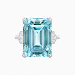 Load image into Gallery viewer, Art Deco Style Emerald Cut Ring with Baguette Diamond Shoulders - Shahin Jewelry