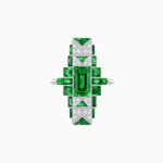 Load image into Gallery viewer, Art Deco Style Emerald Cut Ring with Geometric Elegance - Shahin Jewelry