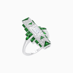 Load image into Gallery viewer, Art Deco Style Emerald Cut Ring with Geometric Elegance - Shahin Jewelry