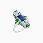 Load image into Gallery viewer, Art Deco Style Emerald Cut Ring with Geometric Elegance - Shahin Jewelry