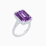 Load image into Gallery viewer, Art Deco Style Emerald Cut Ring with Hand - Engraved Shank - Shahin Jewelry