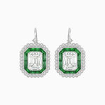 Load image into Gallery viewer, Art Deco Style Emerald Cut Stud Earrings with Illusion Emerald Cut Diamonds - Shahin Jewelry