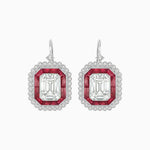 Load image into Gallery viewer, Art Deco Style Emerald Cut Stud Earrings with Illusion Emerald Cut Diamonds - Shahin Jewelry