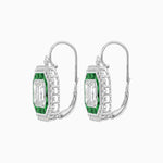 Load image into Gallery viewer, Art Deco Style Emerald Cut Stud Earrings with Illusion Emerald Cut Diamonds - Shahin Jewelry