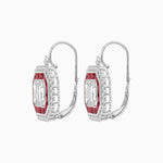 Load image into Gallery viewer, Art Deco Style Emerald Cut Stud Earrings with Illusion Emerald Cut Diamonds - Shahin Jewelry