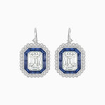 Load image into Gallery viewer, Art Deco Style Emerald Cut Stud Earrings with Illusion Emerald Cut Diamonds - Shahin Jewelry