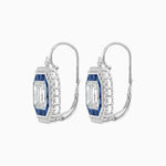 Load image into Gallery viewer, Art Deco Style Emerald Cut Stud Earrings with Illusion Emerald Cut Diamonds - Shahin Jewelry