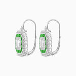 Load image into Gallery viewer, Art Deco Style Emerald Cut Stud Earrings with Illusion Emerald Cut Diamonds - Shahin Jewelry