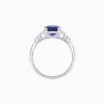 Load image into Gallery viewer, Art Deco Style Emerald Cut Three-Row Baguette Engagement Ring - Shahin Jewelry