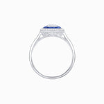 Load image into Gallery viewer, Art Deco Style Emerald Shape Halo Engagement Ring with Diamond - Shahin Jewelry