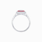 Load image into Gallery viewer, Art Deco Style Emerald Shape Halo Engagement Ring with Diamond - Shahin Jewelry