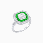 Load image into Gallery viewer, Art Deco Style Engagement Ring with Asscher Cut - Shahin Jewelry