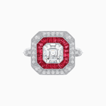 Load image into Gallery viewer, Art Deco Style Engagement Ring with Asscher Cut - Shahin Jewelry