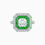 Load image into Gallery viewer, Art Deco Style Engagement Ring with Asscher Cut - Shahin Jewelry
