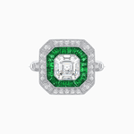 Load image into Gallery viewer, Art Deco Style Engagement Ring with Asscher Cut - Shahin Jewelry