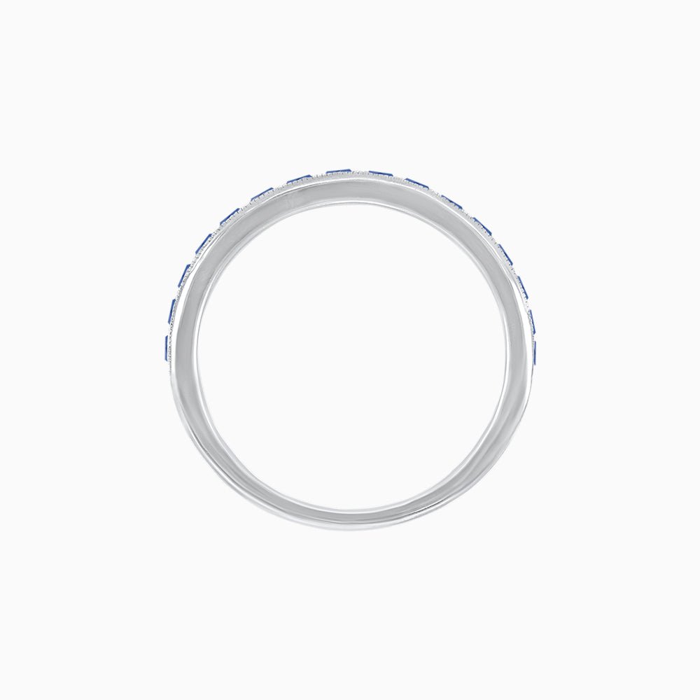 Art Deco Style Eternity Ring - Blue Sapphire - Shahin Jewelry