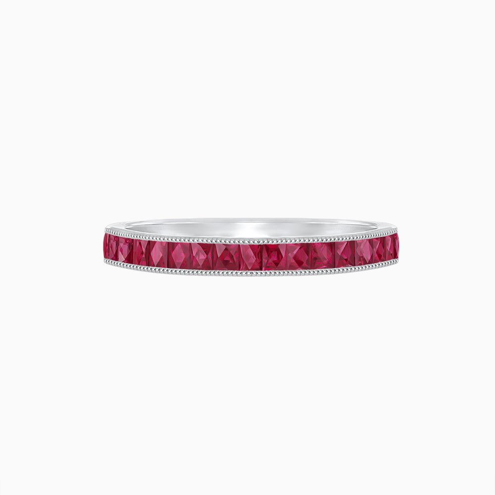 Art Deco Style Eternity Ring - Ruby - Shahin Jewelry