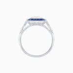 Load image into Gallery viewer, Art Deco Style French Cut Sapphire Ring With Diamond - Shahin Jewelry