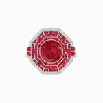Load image into Gallery viewer, Art Deco Style French Cut Sapphire Ring With Diamond - Shahin Jewelry