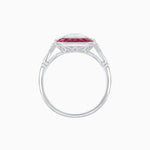 Load image into Gallery viewer, Art Deco Style French Cut Sapphire Ring With Diamond - Shahin Jewelry