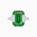 Load image into Gallery viewer, Art Deco Style French Cut Sapphire Ring With Gemstone - Shahin Jewelry