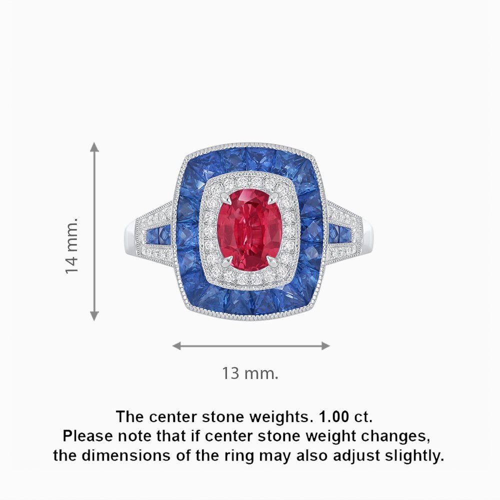 Art Deco Style Gemstone Engagement Ring - Shahin Jewelry