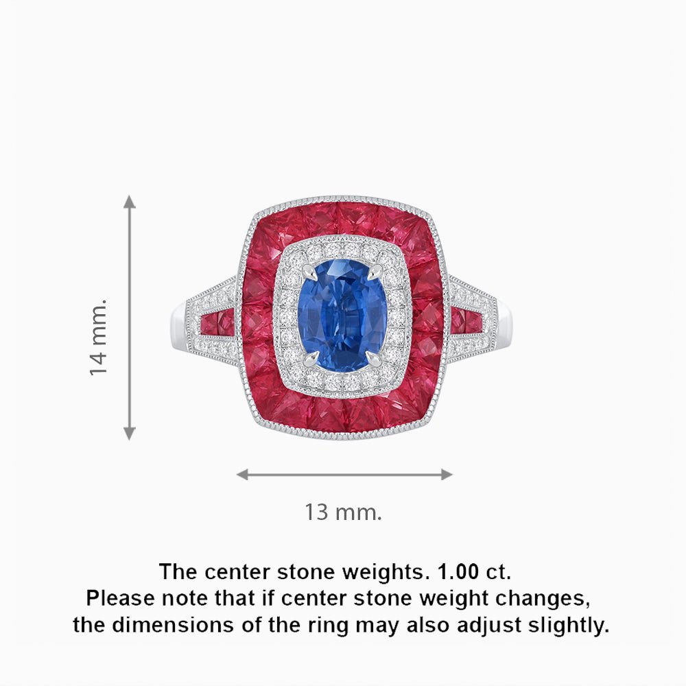 Art Deco Style Gemstone Engagement Ring - Shahin Jewelry