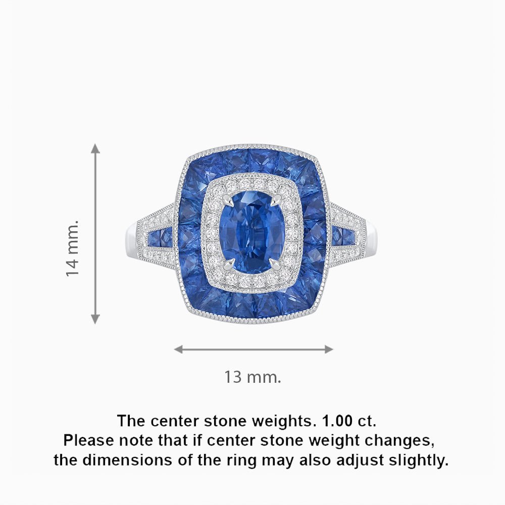 Art Deco Style Gemstone Engagement Ring - Shahin Jewelry
