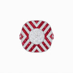 Load image into Gallery viewer, Art Deco Style Geometric Cocktail Ring Illusion Setting - Shahin Jewelry