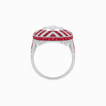 Load image into Gallery viewer, Art Deco Style Geometric Cocktail Ring Illusion Setting - Shahin Jewelry